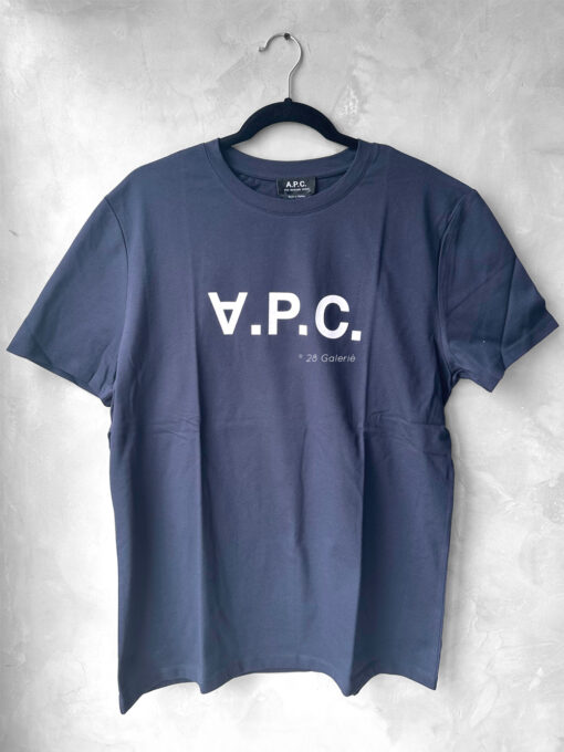 A.P.C Blue Cotton Printed Crewneck T-Shirt