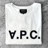 A.P.C White Cotton Printed Crewneck T-Shirt