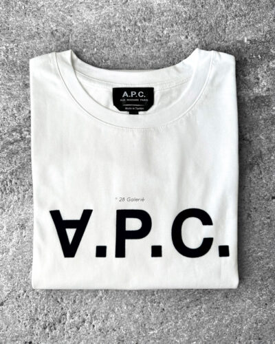 A.P.C White Cotton Printed Crewneck T-Shirt