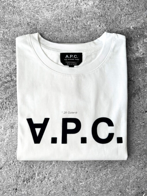 A.P.C White Cotton Printed Crewneck T-Shirt