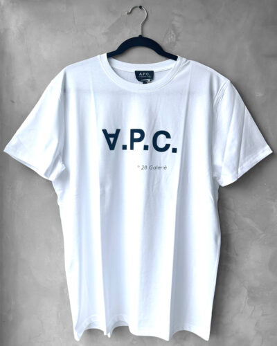 A.P.C White Cotton Printed Crewneck T-Shirt