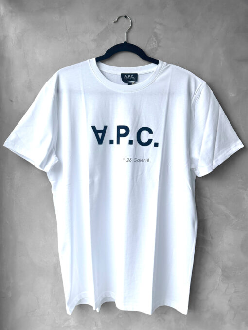 A.P.C White Cotton Printed Crewneck T-Shirt