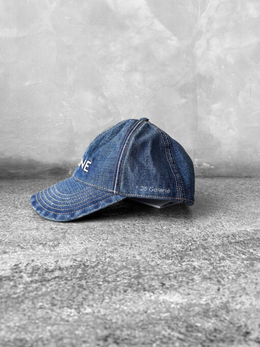 Celine Denim Baseball Hat in Trail Wash