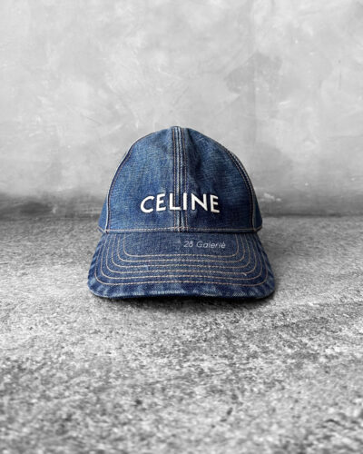 Celine Denim Baseball Hat in Trail Wash