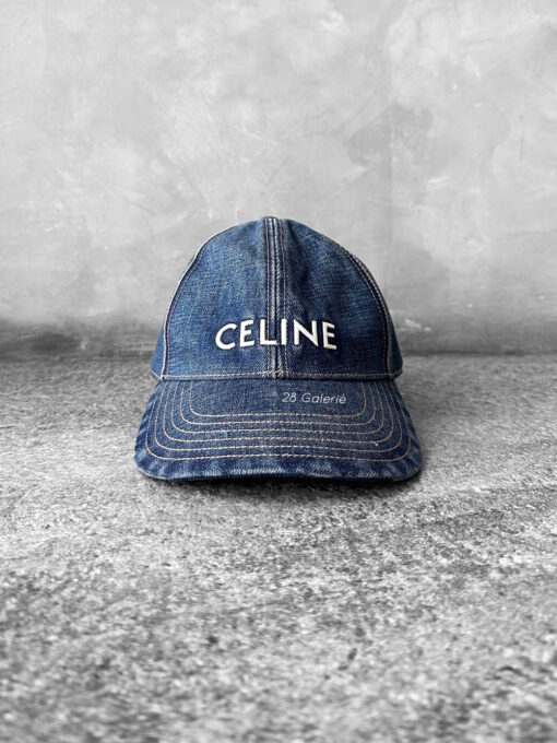 Celine Denim Baseball Hat in Trail Wash