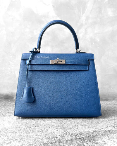 Hermes Deep Blue Kelly 25 in Epsom Leather and Palladium Hardware