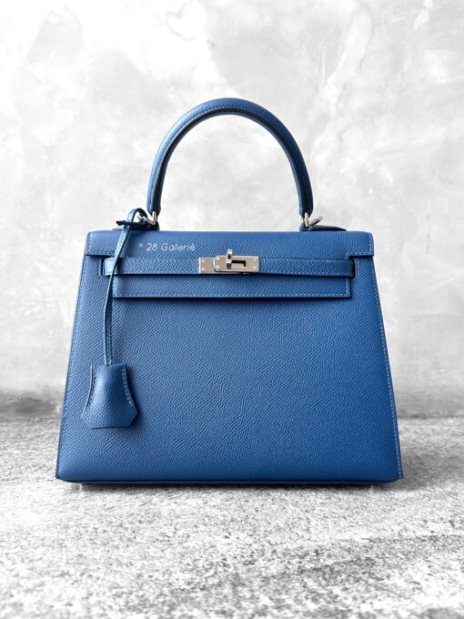 Hermes Deep Blue Kelly 25 in Epsom Leather and Palladium Hardware