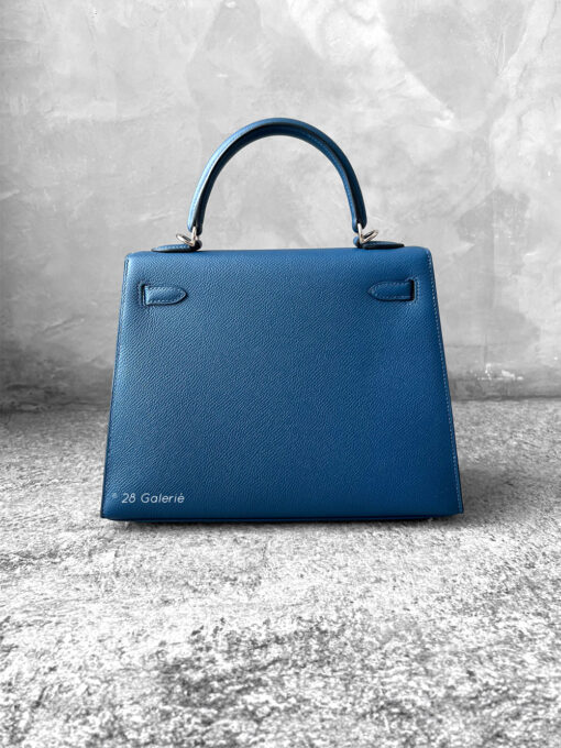 Hermes Deep Blue Kelly 25 in Epsom Leather and Palladium Hardware