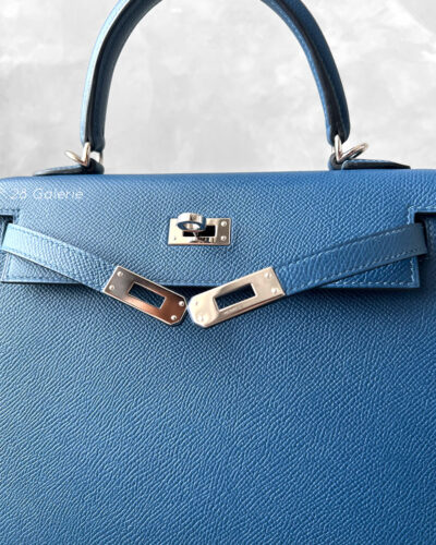 Hermes Deep Blue Kelly 25 in Epsom Leather and Palladium Hardware