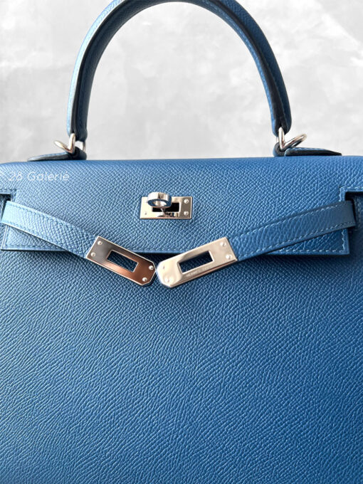 Hermes Deep Blue Kelly 25 in Epsom Leather and Palladium Hardware