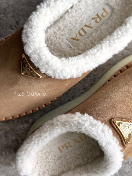 Prada Cannella 50mm Suede Mules