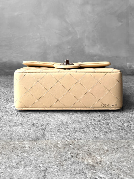 Chanel 24P Mini Classic Beige Rectangular Flap in Lambskin Leather and Rosegold Hardware