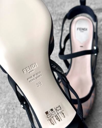 Fendi Black Technical Mesh Colibri Pumps