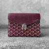 Goyard Burgundy Chypre Wallet-Pouch in Goyardine CanvasChevroches Calfskin Leather