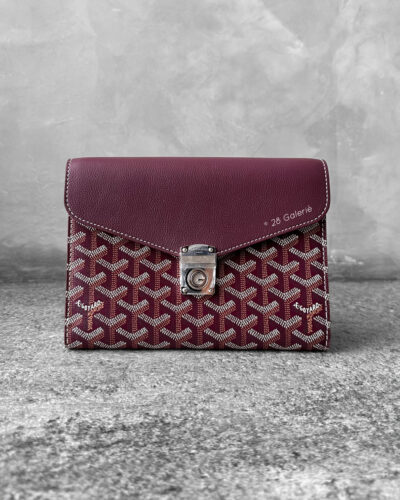 Goyard Burgundy Chypre Wallet-Pouch in Goyardine CanvasChevroches Calfskin Leather