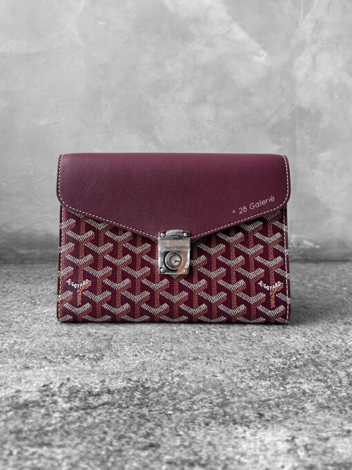 Goyard Burgundy Chypre Wallet-Pouch in Goyardine CanvasChevroches Calfskin Leather