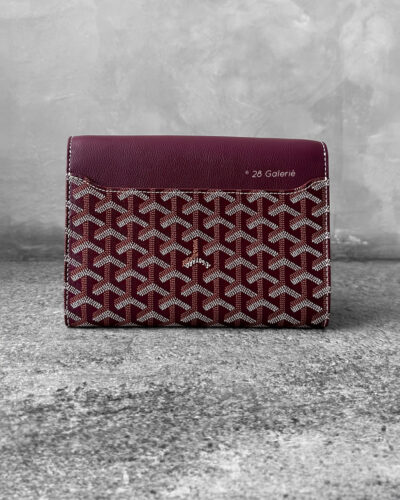 Goyard Burgundy Chypre Wallet-Pouch in Goyardine CanvasChevroches Calfskin Leather