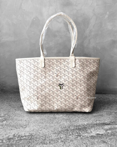 Goyard Limited Edition Sand Artois PM Bag in Goyardine Canvas and Chevroches Calfskin Leather