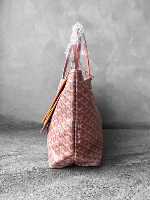 Goyard Pearly Coral Saint Louis PM Tote Bag in Goyardine Canvas/Chevroches Calfskin Leather