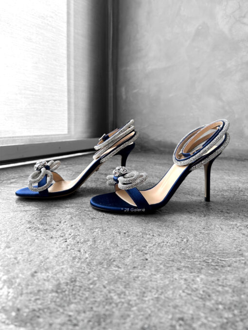 Mach & Mach Navy Blue Bow Round Toe Sandals