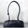 Alaïa Black Small Le Teckel Shoulder Bag in Goatskin Leather and Silver Hardware