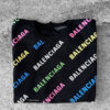 Balenciaga Multicolor Logo Crop Top Tee