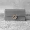 Gucci Gray Interlocking GG Logo and Silver Hardware