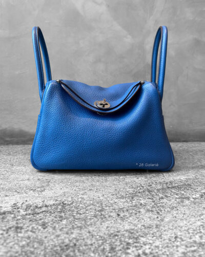 Hermes Blue Paradise Lindy 26 in Clemence Leather and Palladium Hardware