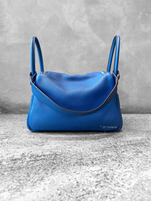 Hermes Blue Paradise Lindy 26 in Clemence Leather and Palladium Hardware