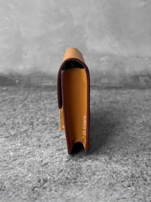 Hermes Sesame Constance Slim Wallet in Epsom Leather and Gold Hardwar