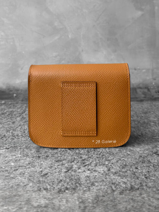 Hermes Sesame Constance Slim Wallet in Epsom Leather and Gold Hardwar