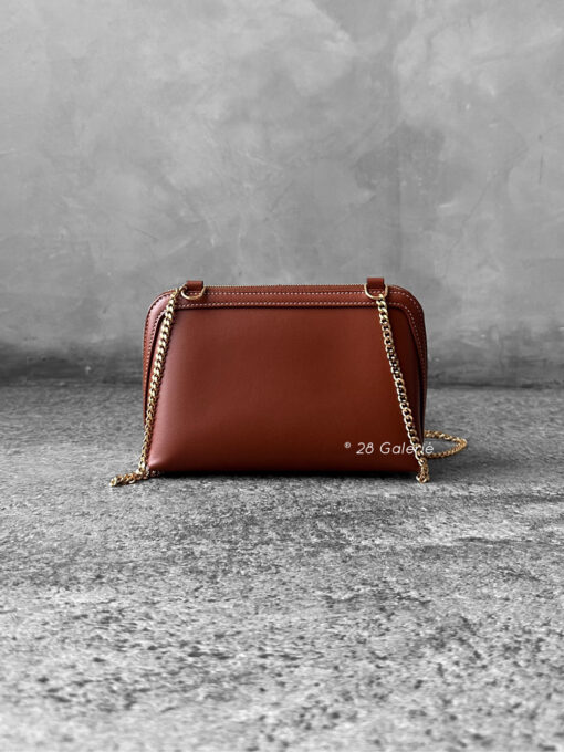 Celine Clutch on Chain Cuir Triomphe in Smooth Calfskin - Tan
