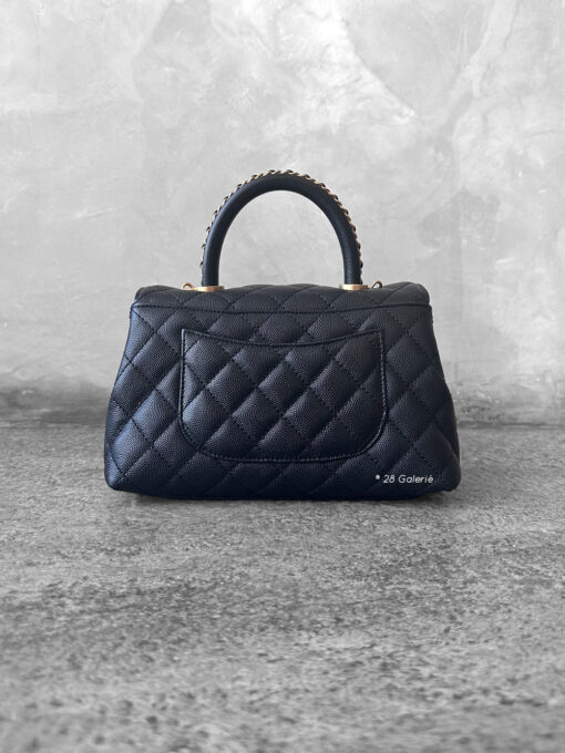Chanel Black Mini Coco Top Handle in Caviar Leather and Gold Hardware