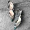 Fendi Colibri Lite Matcha Green Mesh Medium Heeled slingbacks