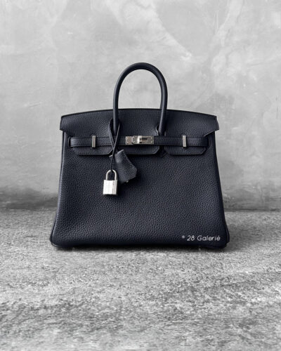 Hermes Noir Birkin 25 in Togo Leather and Palladium Hardware