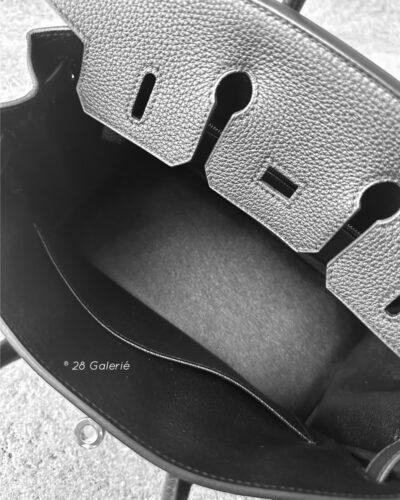 Hermes Noir Birkin 25 in Togo Leather and Palladium Hardware