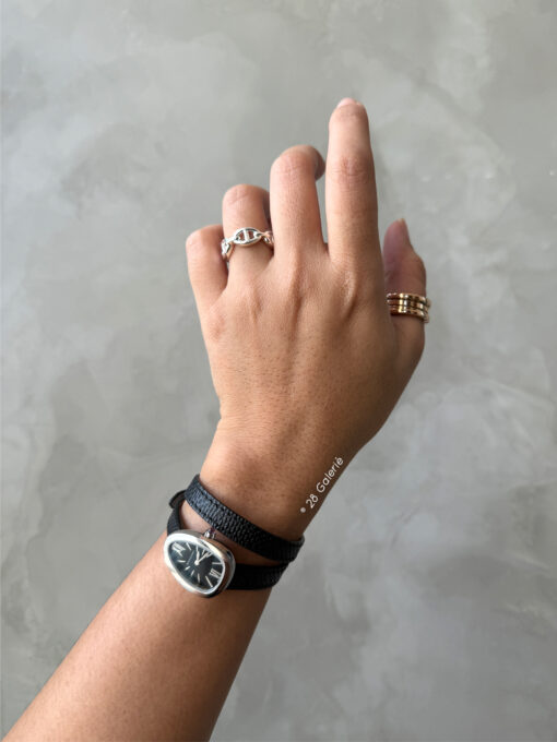 Hermes Silver Bagne De Chaîne D' Ancre Enchaînée Ring