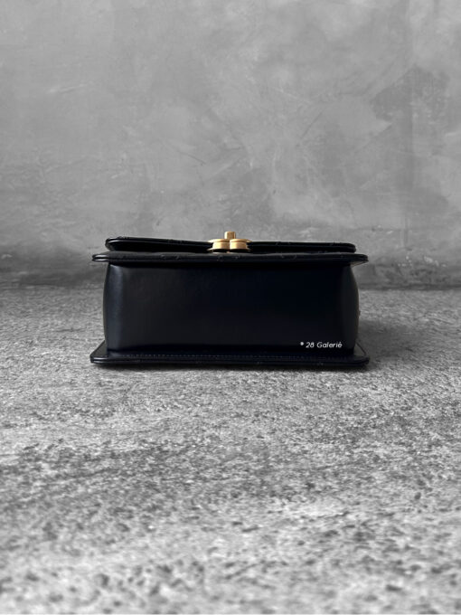 Chanel Black 24C Double Gold ball Mini Flap bag Calfskin