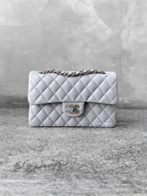 Chanel Small 21A Dove Gray in Caviar Leather and Gold Hardware