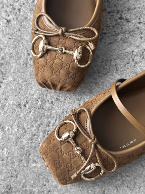 Gucci Brown 36EU Suede Ballet Flats with Horsebit Buckle