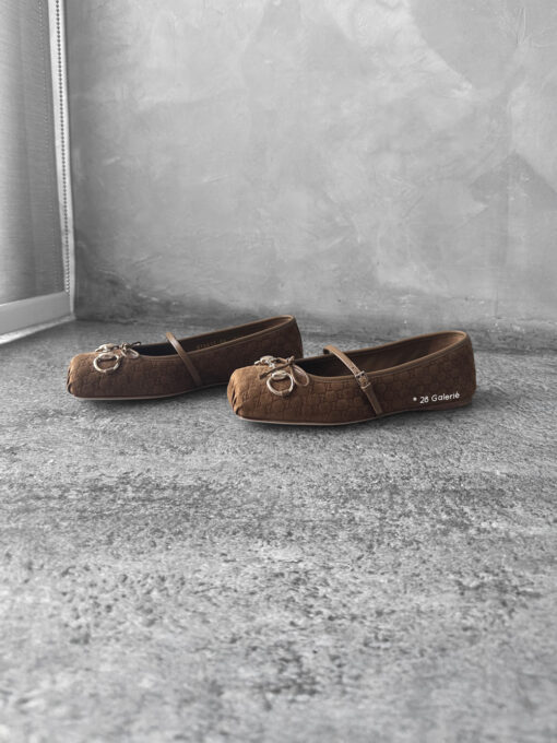 Gucci Brown 36EU Suede Ballet Flats with Horsebit Buckle