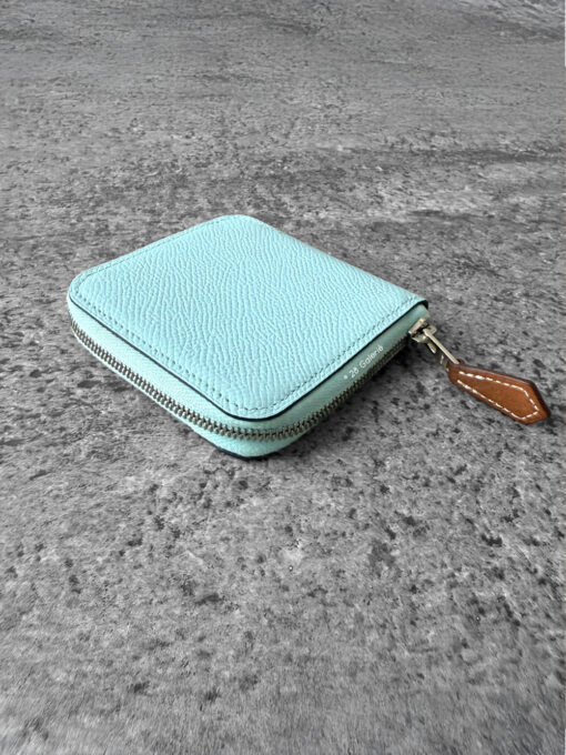 Hermes Bleu Brume Silk’In Compact Wallet in Epsom Leather and Palladium Hardware