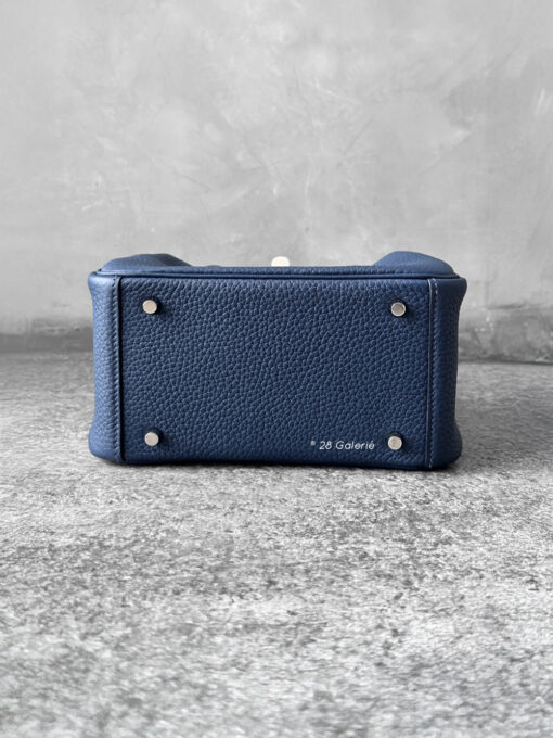 Hermes Blue Mini Lindy in Clemence Leather and Palladium Hardware