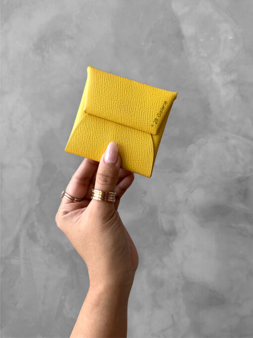 Hermes Yellow Bastia in Epsom Leather and Palladium Hardware