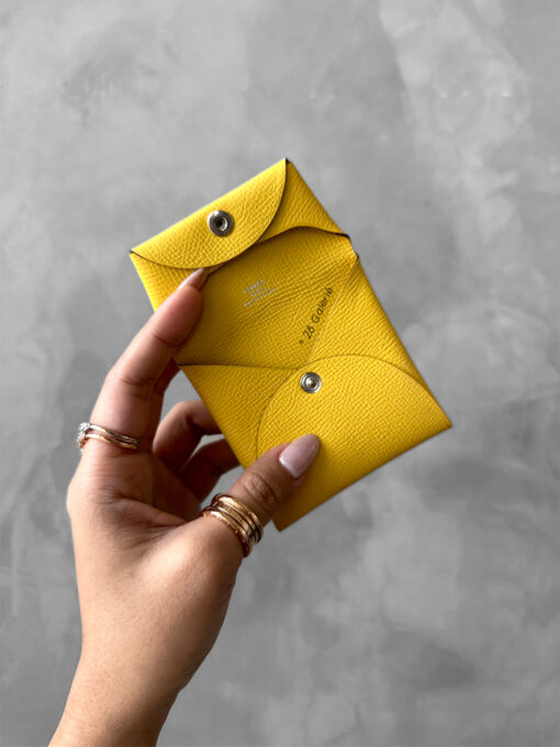 Hermes Yellow Bastia in Epsom Leather and Palladium Hardware