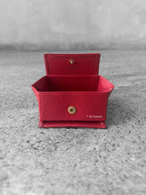 Louis Vuitton Red Porte Monnaie Square Coin Wallet in Epi Leather