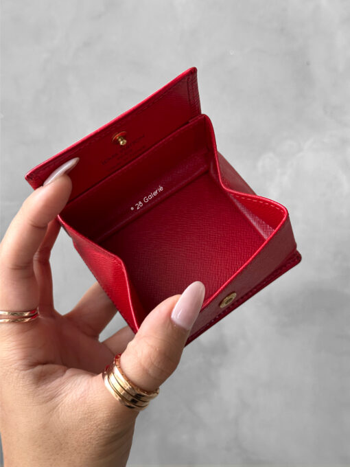 Louis Vuitton Red Porte Monnaie Square Coin Wallet in Epi Leather