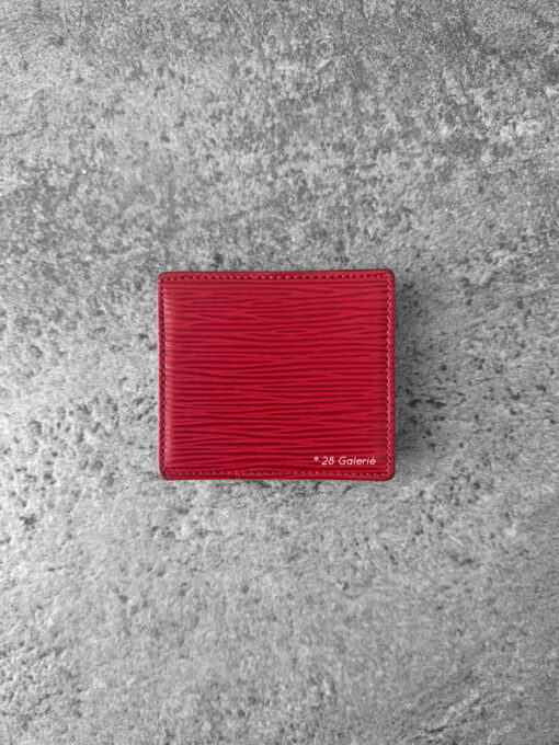 Louis Vuitton Red Porte Monnaie Square Coin Wallet in Epi Leather