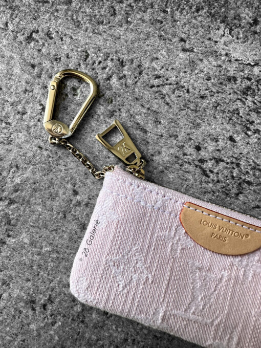 Louis Vuitton Washed Pink Monogram Denim Key Pouch