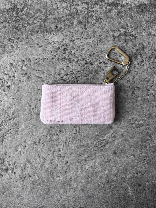 Louis Vuitton Washed Pink Monogram Denim Key Pouch